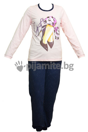   Изчерпан Дамска пижама, дълъг ръкав, с маншет Gift 154